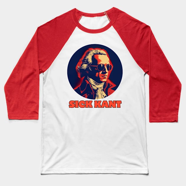 Sick Kant - Immanuel Kant, Philosopher AI Design - Australian Bogan Fun Baseball T-Shirt by SocraTees